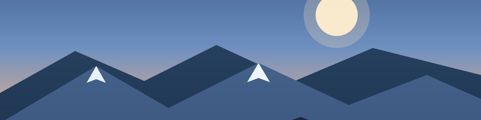 Illustration montagne au crépuscule