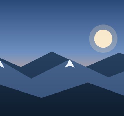 Illustration montagne au crépuscule