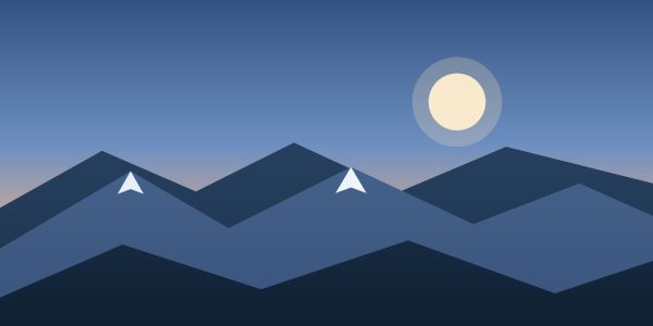 Illustration montagne au crépuscule