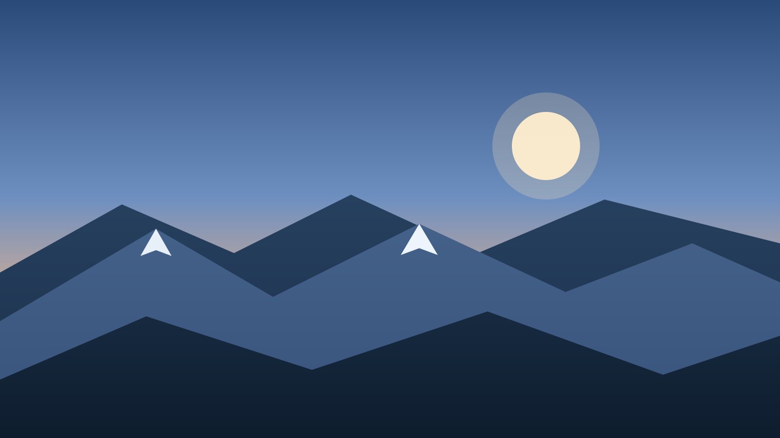 Illustration montagne au crépuscule